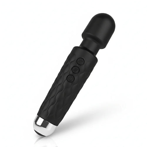 Bâton de massage vibrant Qandisha — détail de la tête flexible en silicone