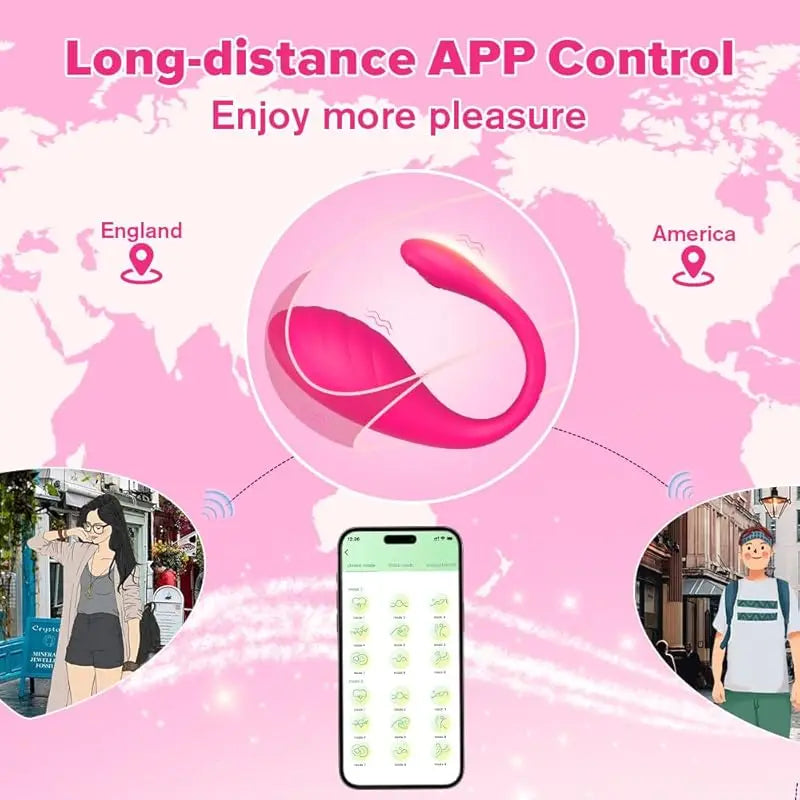 Œuf vibrant connecté Qandisha — silicone doux rechargeable USB